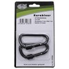 Max Fuchs Carabiner D 8MMx8CM Black Screw Lock Two Pack