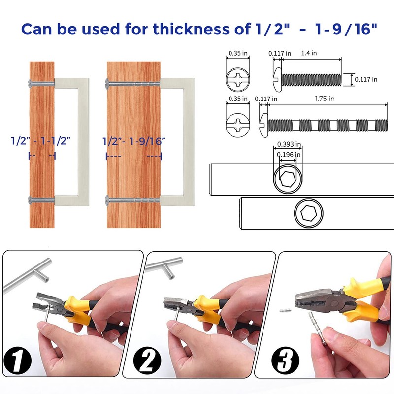 Ravinte 10 Pack Solid 3-3/4 Inch Center to Center Slim