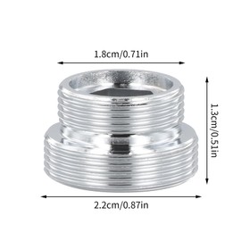 Pack of 2 Metal Tap Adapter, Anti-Wear Male Thread Water Connection Adapter, Tap Thread Adapter for Kitchen Tap, Hoses, Sprayers, Filters (Silver, M18-M22, Standard)