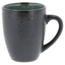 BITZ Coffee cup - made of sturdy stoneware Black and Green