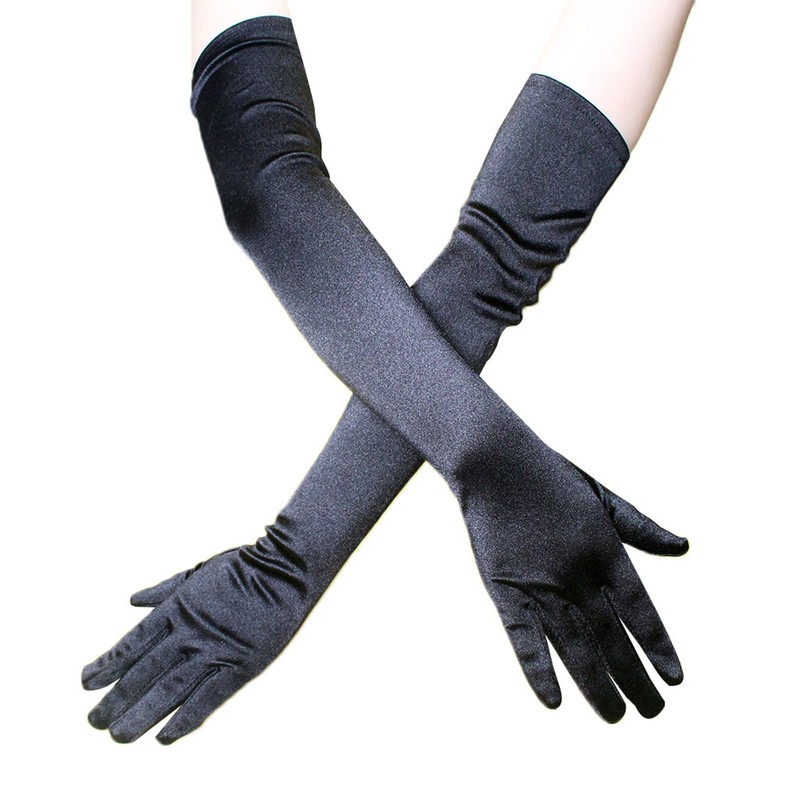 Long Satin Gloves Fashionable Stretch Long Evening Opera Satin Gloves