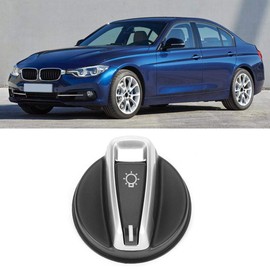 KIMISS Headlight Switch Knob,Car Headlight Head Lights Switch Knob Button Cover for 3 Series 318 320 325 330 335