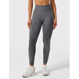 HIGORUN Women Seamless Leggings Smile Contour High Waist Workout Gym Yoga Pants Gray M