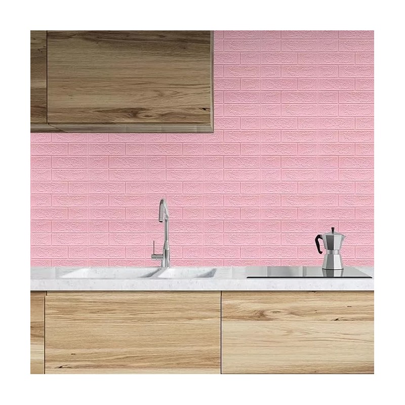 TENDER LIHOME Papel Tapiz Pared Rosa 3d Ladrillo Pegatina Azulejo