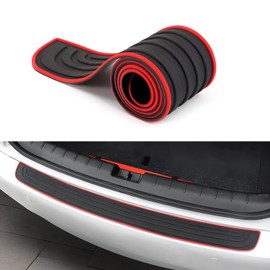 Car Rear Bumper Protector,Bumper Protector Strip,Universal Flexible Rear Bumper Guard Protector for Car,Anti-scratch Rear Bumper Protector Cover for Car SUV (Black with Red Edge 35.4" X3")