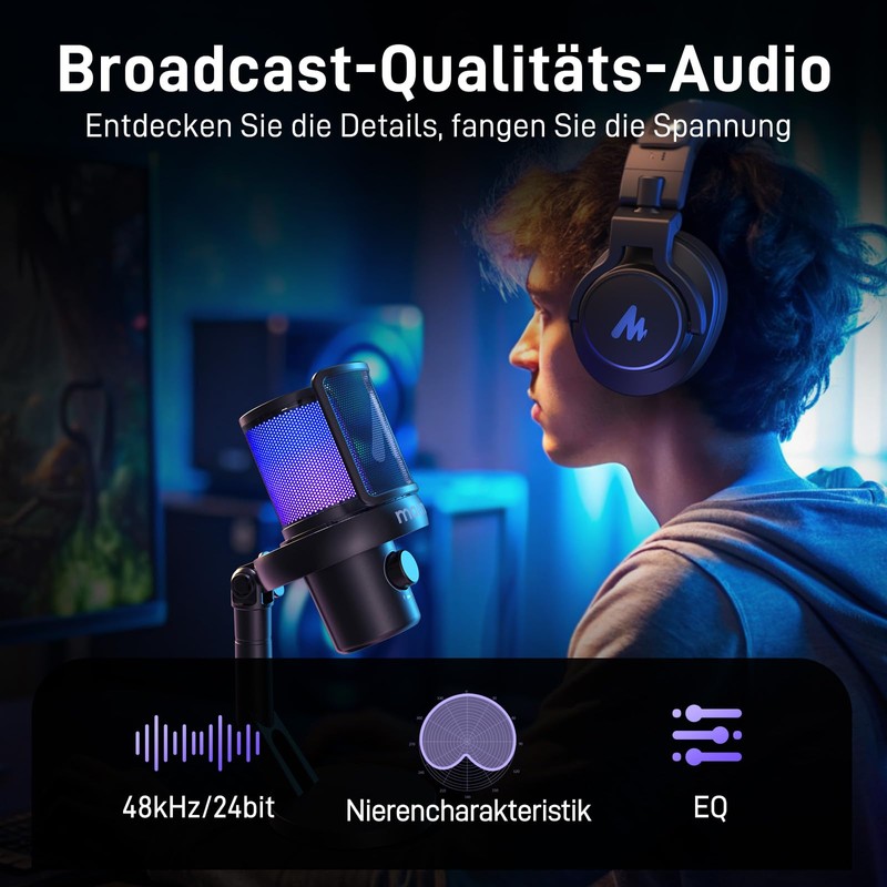 MAONO DM40 Gaming USB Microphone, Black