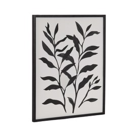 Kate and Laurel Modern Botanical Matisse Inspired Silhouette Framed Wall Art by The Creative Bunch Studio, 16x20 Black, Black and White Floral Art for Wall