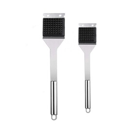 Hysgscwd 2 Grill Brushes and scrapers, 16.5-inch and 14 inch Grill Cleaning Brushes Barbecue Accessories, Suitable for Outdoor Grills, 304 Stainless Steel Wire Barbecue Brush with Extension Function