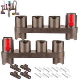 Ninthseason Wall Mount Accessory Holder for Dyson Gen5 G5 V12 V15 V11 V10 V8 V7 V8 SV10 SV11 Cordless Vacuum Cleaner, Brush Replacement Parts Attachment Organiser (2 Pieces, 10 Storage Sockets)