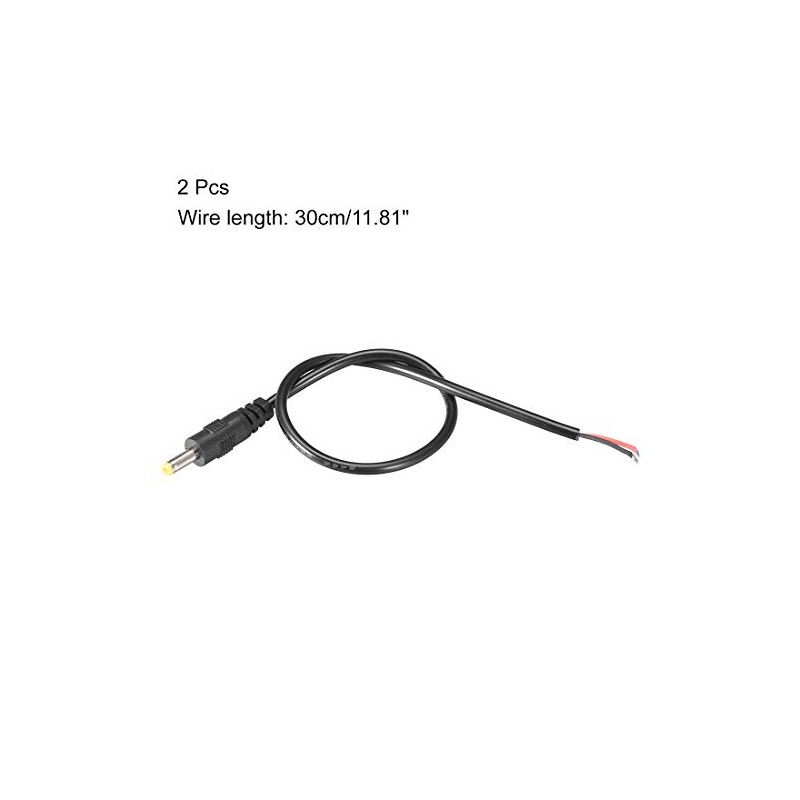 uxcell 2pcs DC Power 4.0mm x 1.7mm 3A 30cm Barrel