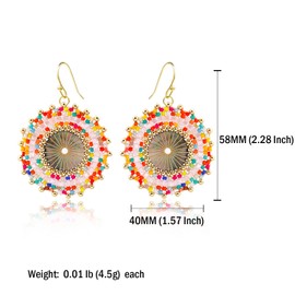 Colorful Beaded Earrings For Women Statement Boho Bead Dangle Earrings Lightweight Bohemia Drop Earring For Women