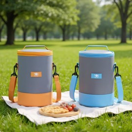 Insulated Cooler Bag, Small Camping Bag, 8 Can,Lunch Box for Camping, Hiking, Beach, Travel, Waterproof Backpack Coolers, Outdoor Cooler Bags (Orange)