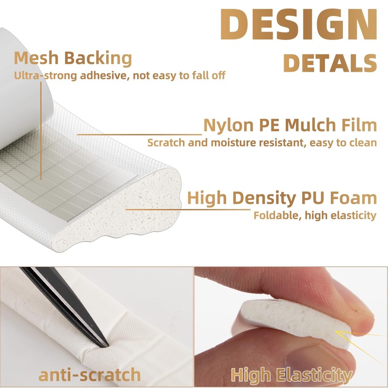 2Pcs×196" Wedge-Shape Foam Window Weather Stripping Door Seal Strip,Soundproofing Frame