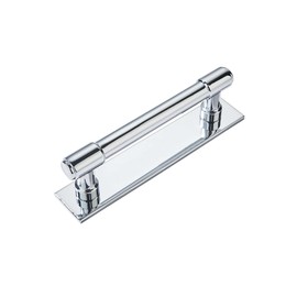 khtumeware 5 Pack 3 Inch(76 mm) Center to Center Polished Chrome Cabinet Pull Backplate with Base Plate Zinc Solid Kitchen Cabinet Handles Drawer Pulls Cabinet Hardware