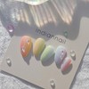 Rainbow handmade nail tips rainbow gradient nails - Amod Short