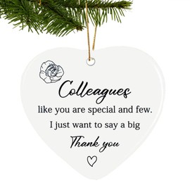 HENKNJAR Colleague Office Gifts Coworker Christmas Ornaments Tree Hanging Funny Novelty Survivor Decor for Xmas Garland Wreath Decor Family Wedding/Married/Engaged/Retired