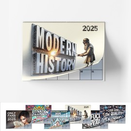 A5 Wall Calendar - Choice Of Designs And Sizes - Modern History Famous Figures Calendar - A4 when opened - Iconic Historical People in Modern Times