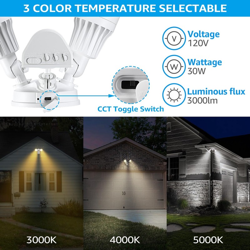 LEONLITE 3CCT LED Security Light, Motion Sensor Outdoor Lights, Dusk