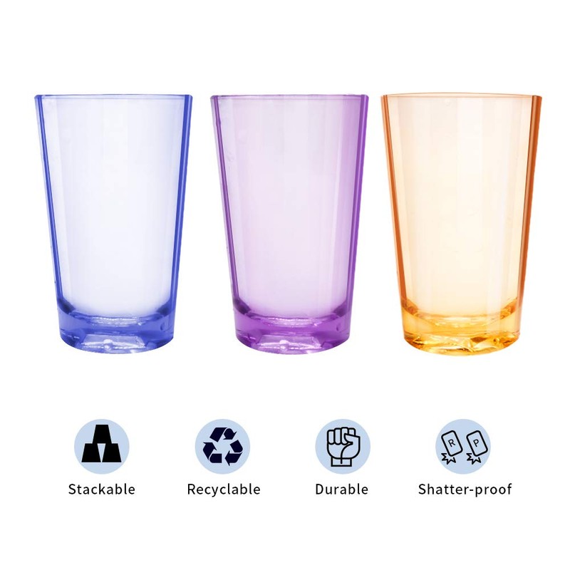 EgieMr Unbreakable Drinking Glasses, 5 Oz Plastic Tumblers Cups Set