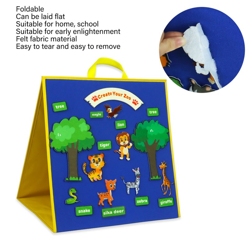 Foldable Felt Flannel Board Educational Freestanding Double Sided Portable Teaching