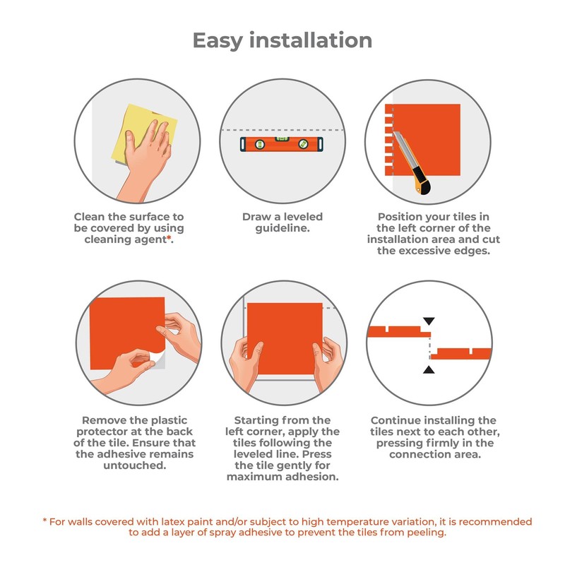 WALPLUS 3D Tile Stickers Peel and Stick Backsplash Splashback Decals
