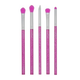 MODA Neon Purple Glitter Eye Kit – 5pc Vegan Makeup Brush Set for Sparkling Eye Looks