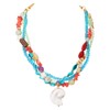 Firstmeet Bohemian Summer Necklace with Conch Pendant Glass, Shell, Acrylic,
