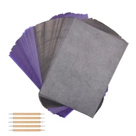 TIANLIN 100 Sheets of Carbon Paper for Tracing, Tracing Paper A4 with 5 Embossing Pen Set, Graphite Paper, Blue and Black, Copy Paper, Tracing Paper for Wood, Paper, Ceramic, Canvas