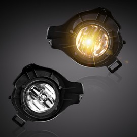 Boxlight Fog Light Assembly for 2005-2009 Frontier / 2005-2012 Pathfinder Fog Light Kit with Halogen Buibs H11 12V 55W Fog Lamp with Bezels