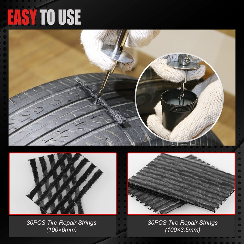 Heavy Duty Tire Repair Tools Kit - 108 PCS Set