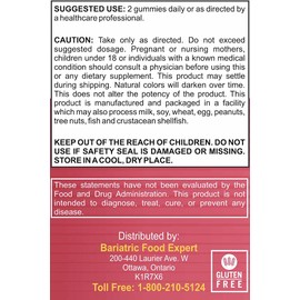 Bariatric Expert Hair Vitamin Gummies – Fast-Melting Dietary Supplement for Adults Post Bariatric Surgery, Nutritionist Recommended, Essential Daily Formula for Optimal Wellness - 60 Count