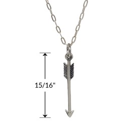 Sterling Silver Arrow Archery Charm Necklace, 18"
