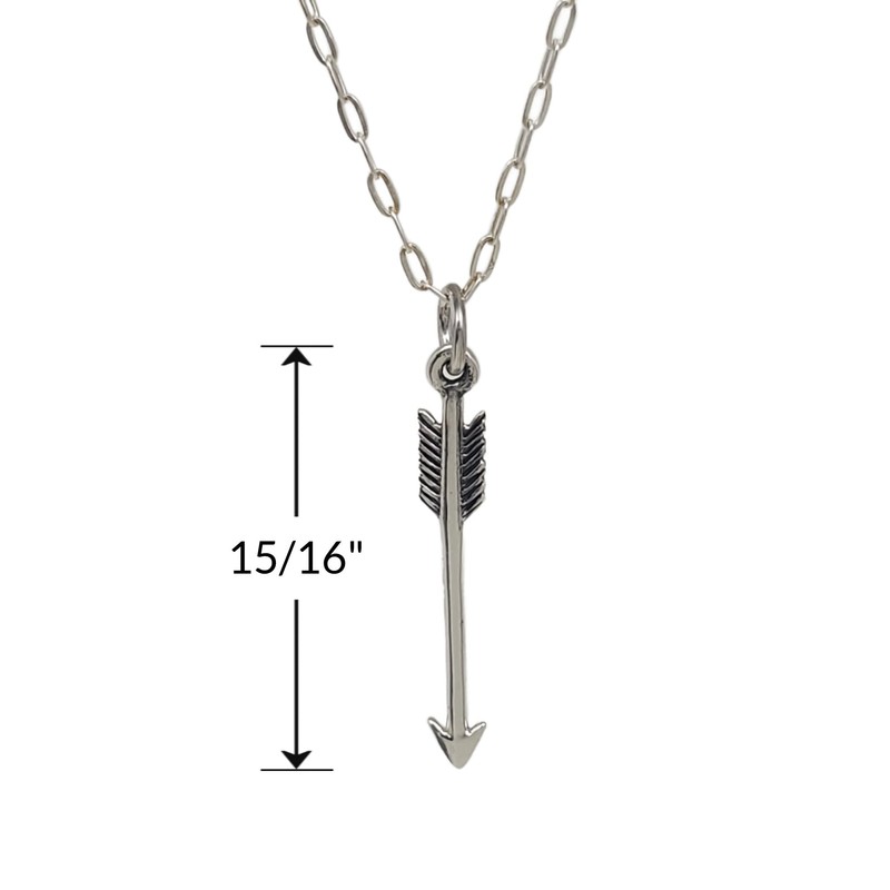 Sterling Silver Arrow Archery Charm Necklace, 18"