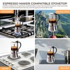 Mogrecha Clear Glass Moka Pot 4 Cup 220ml Stainless Steel