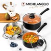 MICHELANGELO Nonstick Sauce Pan with Lid, 1QT & 2QT Ceramic