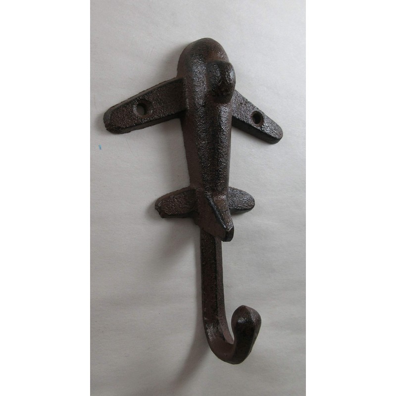 Cast Iron Airplane Themed Single Wall Hook