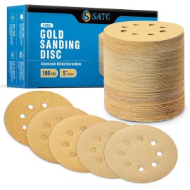 Local Stock in US 100PCS 5 Inch Sanding Discs 8-Hole Hook Loop Sander Orbital Sandpaper 40-1000#size: 5inch, material: Aluminum Oxide, grit: 100PCS-60#
