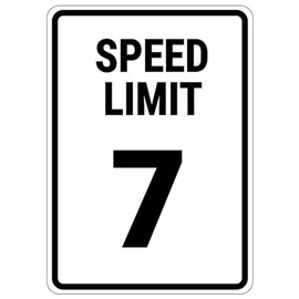 Speed Limit Sign - 7 MPH Signs/Parking Lot Signs Metal Sign Danger Warning Notice Safety Tin Sign 8x12 Inch