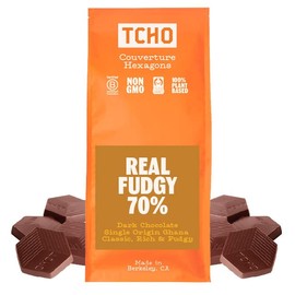 TCHO Real Fudgy 70% Dark Chocolate Baking Couvertures (6.6lb Bag) | Organic & Fair Trade Certified | Non GMO, Non-Dairy, Vegan, Soy Free