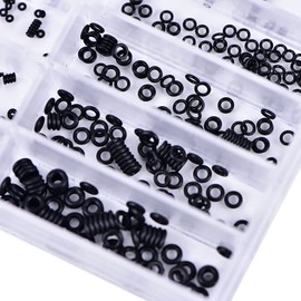 SEIWEI O-Ring Seal Rubber Washers O Rings Assorted Mini Sealing Ring Kit for Car Repair Garage Workshop (1 Box), Black, black