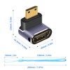 Duttek HDMI to Mini HDMI 8K Adapter(2 Pack),Up Angle Mini