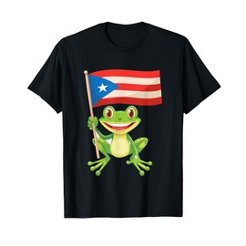 Coqui Frog Boricua Puerto Rican Rico Flag PR Ricano T-Shirt
