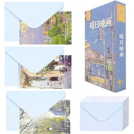 27 Pairs Monolike Message Card Envelopes Set, BetterJonny 27 Mini Cards and 27 Envelopes Mini Handwriting Wedding Birthday Celebration Appreciation Stationery Sunny Day Movie