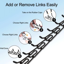 Real Fancy Dog Prong Collar Training Choke Chain Adjustable Pinch Collar Links with Comfort Rubber Tips and Quick Release Snap Buckle for Small Medium Large Dogs(Black-L)