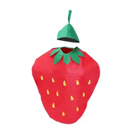 Harilla Adult Fruit Costume Outfit Props for Men Women Cute Food Cosplay Costumes with Hat Costume for Carnival Stage Performance, Strawberry