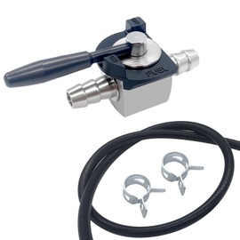ANPTGHT 1/4" Fuel Shut Off Valve with 2 Clamps＆1/4” Fuel Line