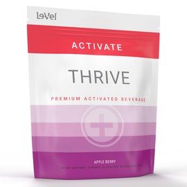 Thrive Activate Energy Drink Mix, Focus & Performance Powder with Vitamin B12, Vitamin C, E & Zinc, L Carnitine, L Taurine, and Caffeine, Gluten Free, Sugar Free, Apple Berry, 30 Drink Mix Packets