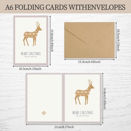 Christmas Cards, Christmas Greeting Cards with Envelopes, Pack of 24 Xmas Cards Multipack, Merry Christmas Cards with Seal Stickers, Seasonal Greeting Cards for Family Friends Colleague (6 * 4)