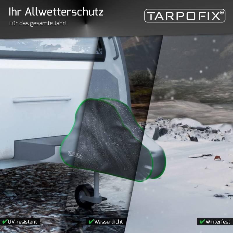 Tarpofix® Deichselabdeckung Wohnwagen | Anhängerkupplung Abdeckung mit Doppel-Klickverschluss | Deichselhaube