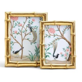 Two's Company Gold Faux Bamboo Photo Frames-Set of Two